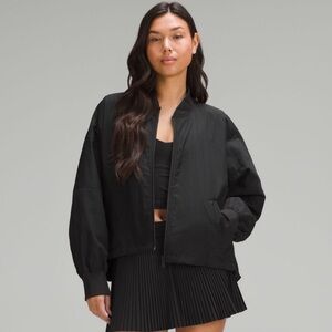 Lululemon Lightweight Bomber Jacket Cinch Hem Black Size XL NWT